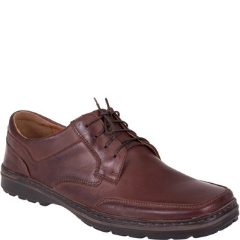 Skórzane półbuty męskie marki Syrena SST 210 ciemny brąz