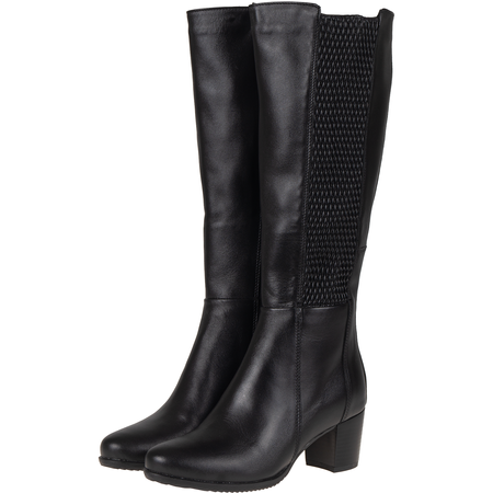 Czarne kozaki ze stretchem Syrena SWB K-269 skórzane