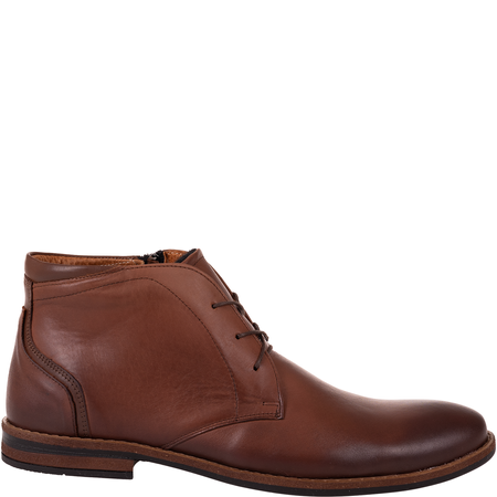 Męskie zimowe trzewiki Syrena SI 097-863 brązowe skóra ocieplane