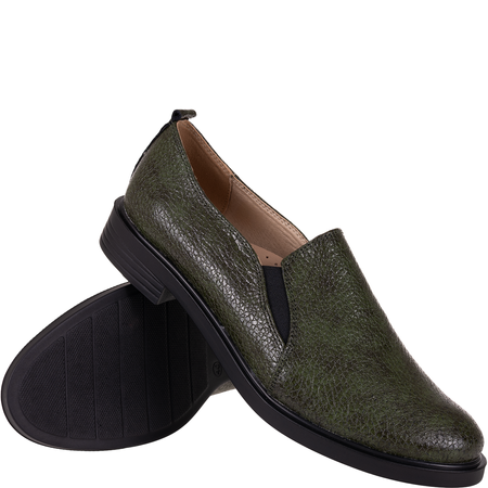 Półbuty damskie Syrena SE 0061 zielone skóra naturalna