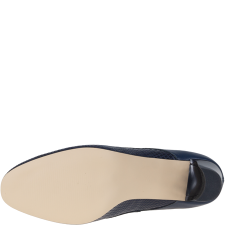 Czółenka na obcasie granatowe skórzane Syrena SWB 186