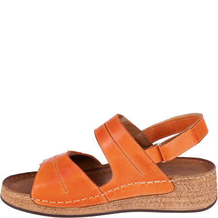 Sandały skórzane damskie marki Syrena SST 993 pomarańczowe