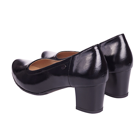 Czółenka damskie na słupku czarne marki Syrena SE 0609