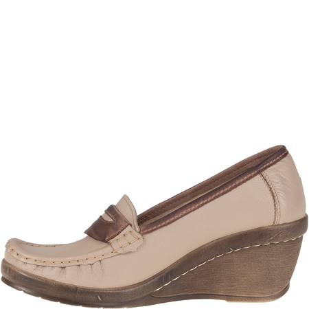 Półbuty damskie na koturnie Syrena SST 1593/50 beż-cacao