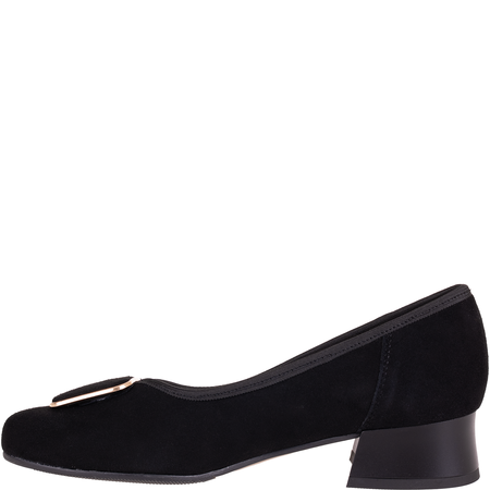 Czółenka damskie Syrena SGO 2094 czarne skóra welurowa