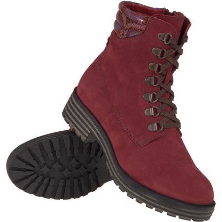 Botki damskie Syrena SST 4064 bordo - skóra naturalna