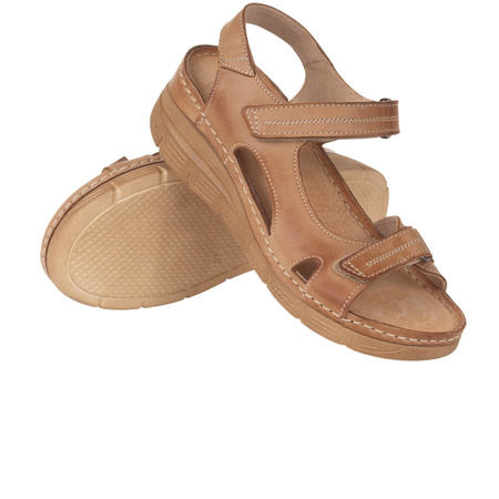 Sandały na platformie marki Syrena - SOT 435 rude