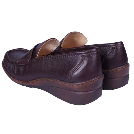 Brązowe skórzane półbuty damskie marki Syrena SST 221532