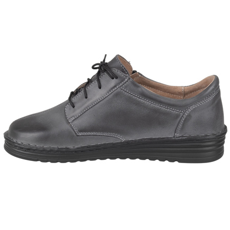 Klasyczne półbuty damskie skórzane Syrena SOT 075/M szare