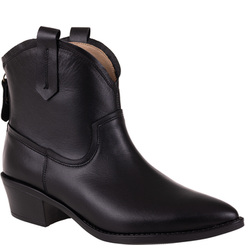 Kowbojki damskie skórzane marki Syrena STA 4281 czarne