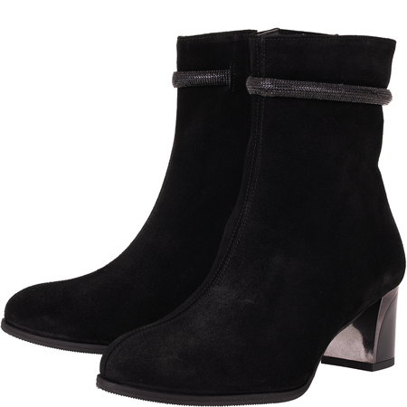 Botki damskie Syrena STA 4217-5525 czarne - skóra zamszowa