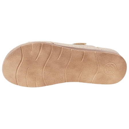 Klapki damskie skórzane Syrena SST 923 złote