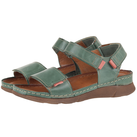 Sandały skórzane damskie marki Syrena SST 990 zielone