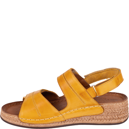 Sandały skórzane damskie marki Syrena SST 993 żółte