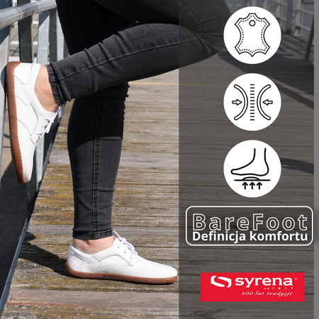 Półbuty damskie marki Syrena SH 715-2B białe - Skóra naturalna