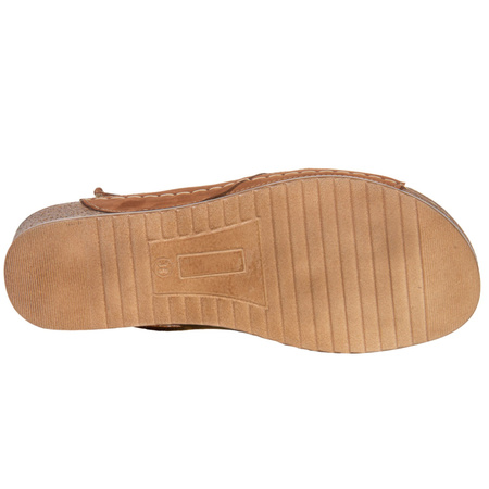 Skórzane sandały damskie marki Syrena SST 871 brązowe