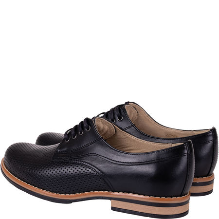 Półbuty damskie Syrena SWB 010 czarne skórzane klasyczne