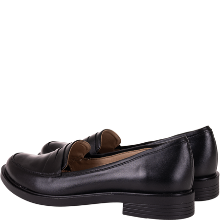 Półbuty damskie mokasyny skórzane Syrena SE 0052P czarne