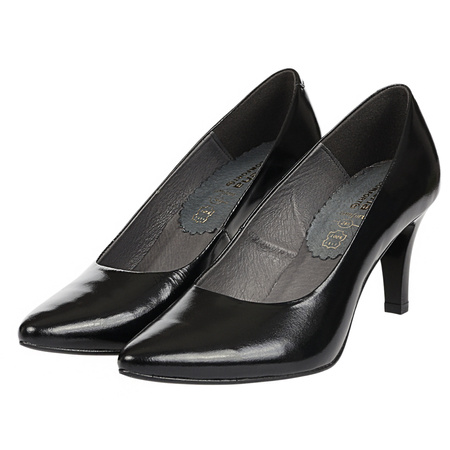 Czółenka na obcasie czarne skórzane marki Syrena SWB 180