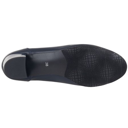 Czółenka na słupku skórzane marki Syrena SE 0203 granatowe