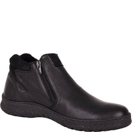 Trzewiki męskie skórzane Syrena SH 827 czarne, ocieplane