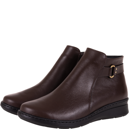 Wygodne botki damskie skórzane Syrena SGO 2104 czekolada