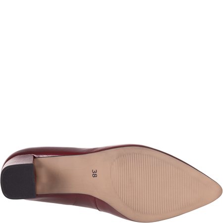 Czółenka Syrena SPU 1518 wiśnia z ozdobą, obcas 7 cm