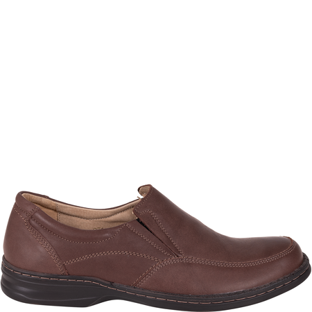 Wygodne półbuty męskie wsuwane - Syrena SH 871, brązowe