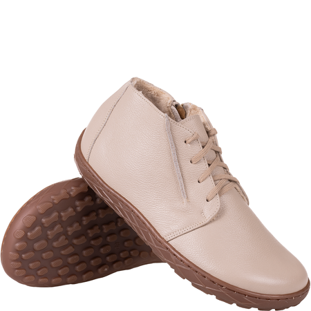 Botki barefoot marki Syrena SGO B011 groch beż - skóra naturalna