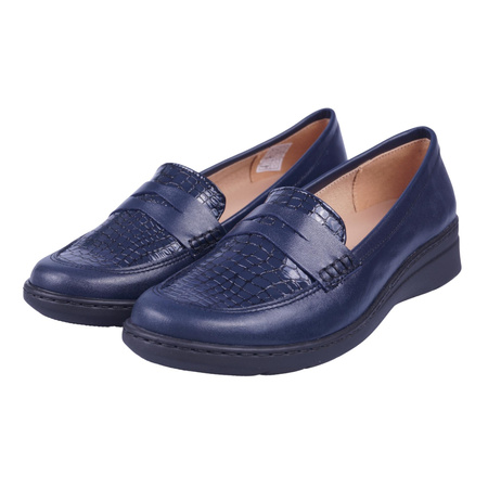 Skórzane półbuty marki Syrena SE 220053A w kolorze granatowym