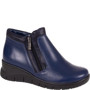Granatowe botki Syrena SWB K-276 ze skóry naturalnej