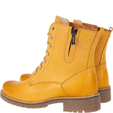 Komfortowe botki damskie skórzane Syrena SST 4038 żółte