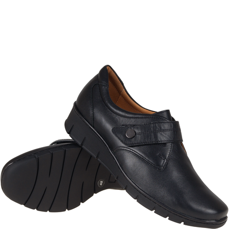 Komfortowe półbuty damskie skórzane Syrena SWB 197 czarne