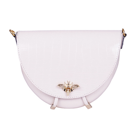 Miejska torebka damska mała listonoszka półokrągła beżowa