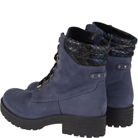 Botki damskie Syrena SST 4064 granatowe - skóra naturalna