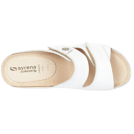 Klapki damskie eleganckie skórzane Syrena SWB 538 białe