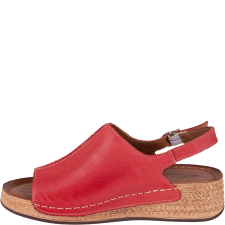 Skórzane sandały damskie marki Syrena SST 987 czerwone