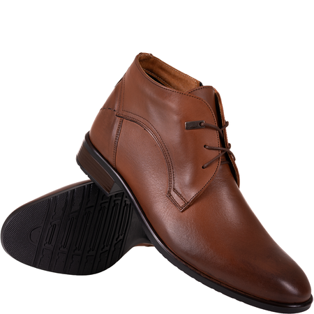 Trzewiki męskie Syrena SI 084A-606 brązowe - skóra naturalna