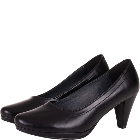 Czółenka na obcasie czarne skórzane marki Syrena SWB 151