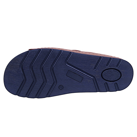 Wygodne klapki męskie skóra naturalna SYRENA SH 813 brąz