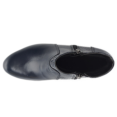 Komfortowe botki damskie Syrena SE 404 - granatowe skóra