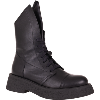 Skórzane trzewiki damskie SLA 976/V/1 czarne