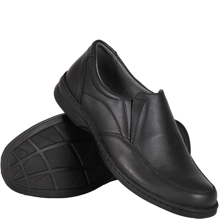 Półbuty męskie Syrena SH 871 - skóra naturalna, czarne