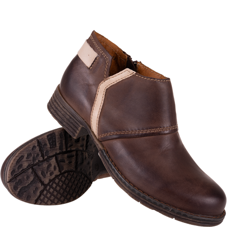 Klasyczne brązowe botki damskie skórzane Syrena SST 1634