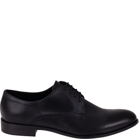 Skórzane półbuty męskie marki Syrena SI 335B-806 czarne