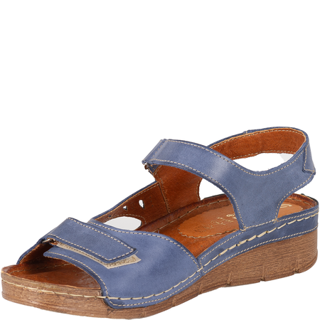 Sandały skórzane damskie Syrena SST 907 niebieskie