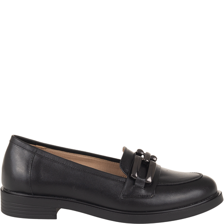 Skórzane mokasyny damskie Syrena SE 286 w kolorze czarnym