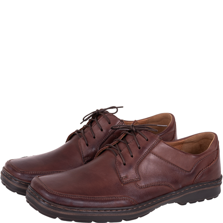 Skórzane półbuty męskie marki Syrena SST 210 ciemny brąz