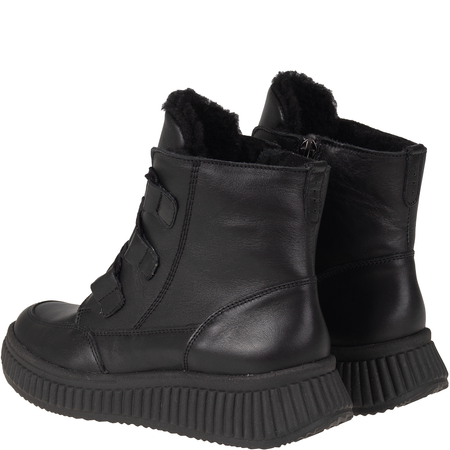 Botki Syrena SH 559 czarne – skórzane, wełniane, na zamek