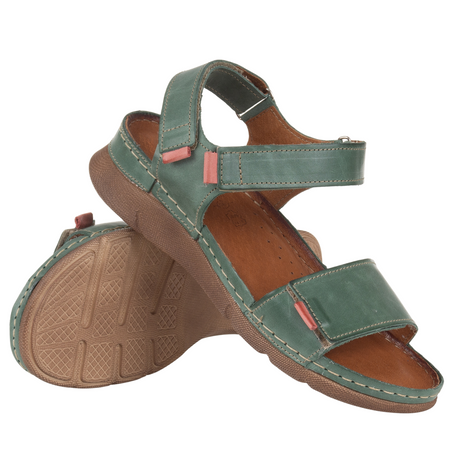 Sandały skórzane damskie marki Syrena SST 990 zielone